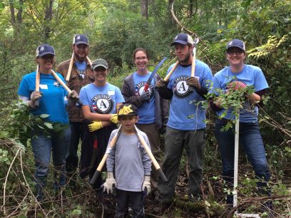 ECO Members pose after a service project removing invasive species at Lake St. Catherine State Park during National Public Lands Day in September 2016.