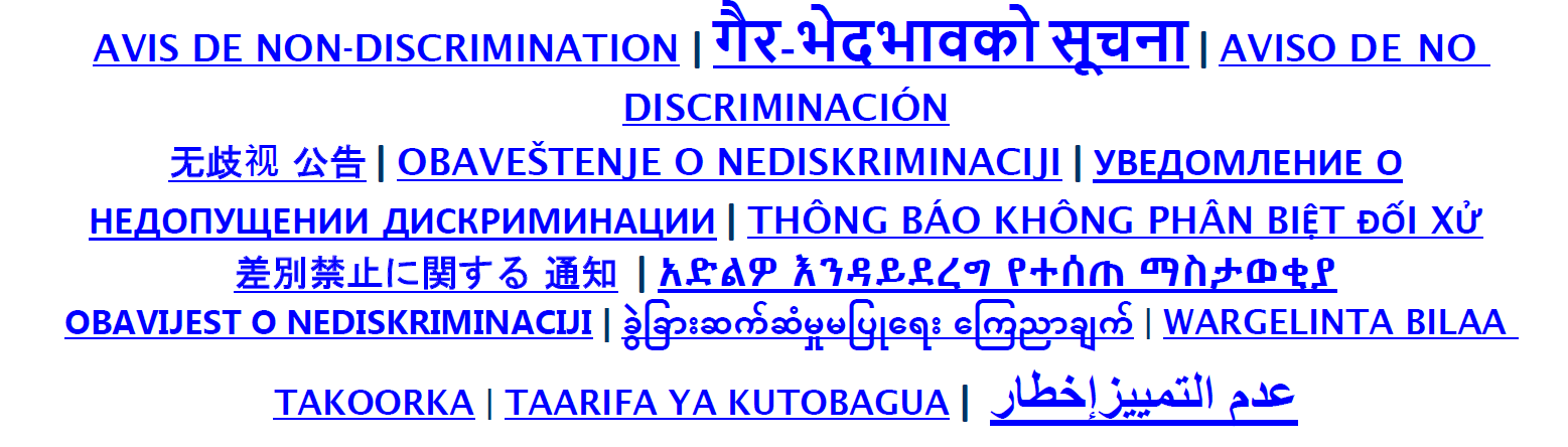 nondiscrimination notice
