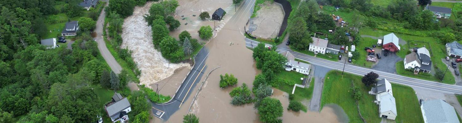 flooded town